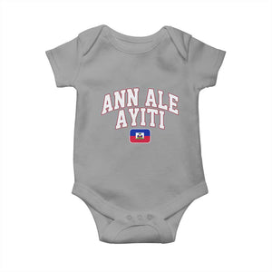 Ann Ale Ayiti Collegiate Athletic Sport Style Baby Onesie Let's Go Haiti Haitian Flag and Coat of Arms Pride