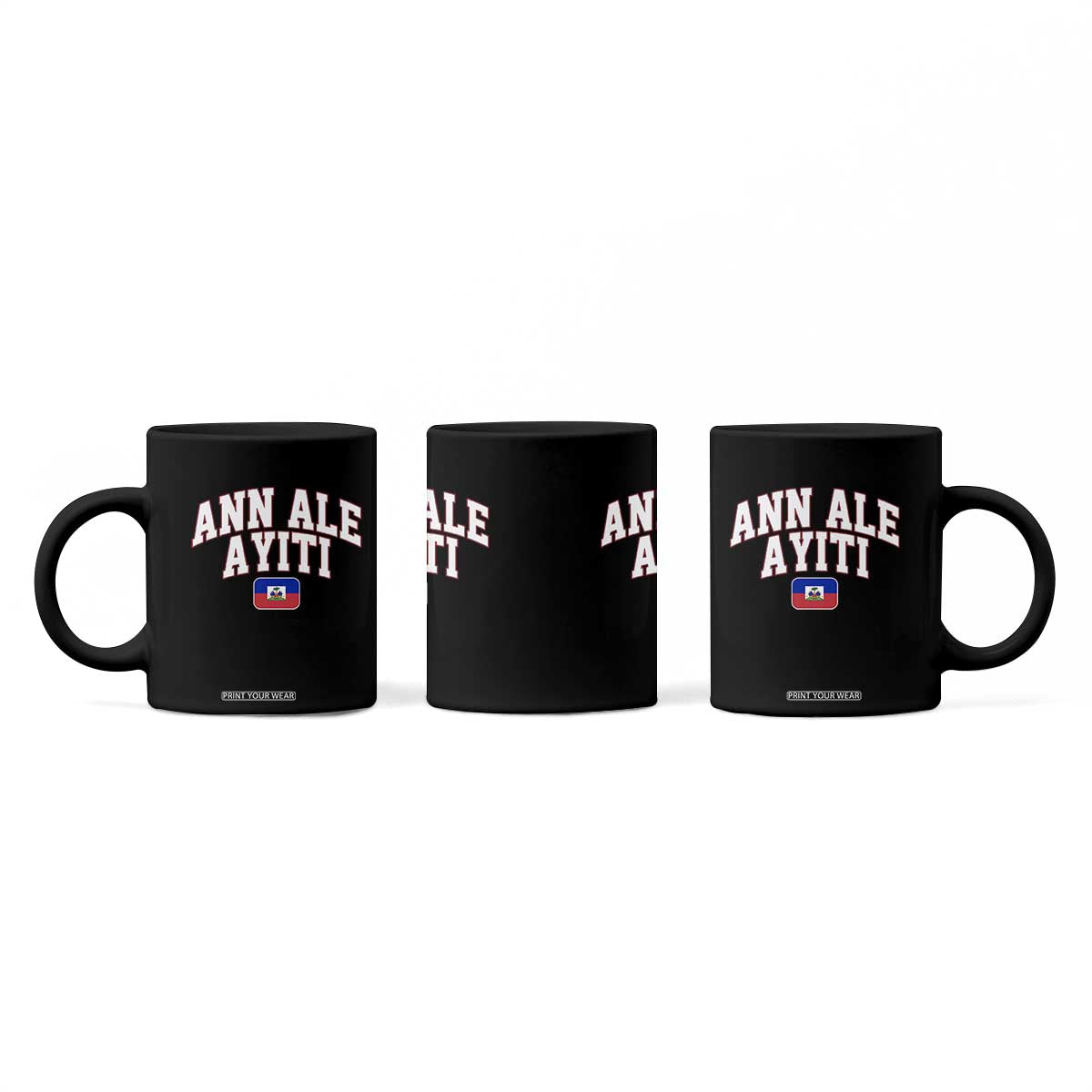 Ann Ale Ayiti Collegiate Athletic Sport Style Coffee Mug Let's Go Haiti Haitian Flag and Coat of Arms Pride TS02 Print Your Wear