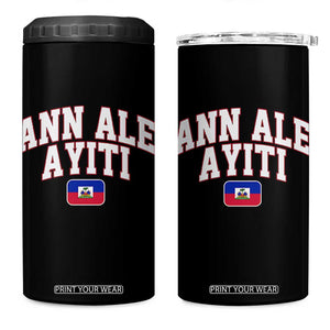 Ann Ale Ayiti Collegiate Athletic Sport Style 4 in 1 Can Cooler Tumbler Let's Go Haiti Haitian Flag and Coat of Arms Pride TS02 One Size: 16 oz Black Print Your Wear