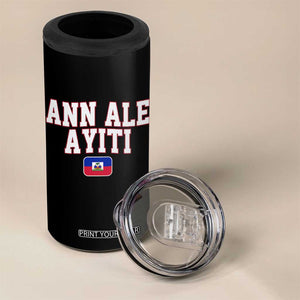 Ann Ale Ayiti Collegiate Athletic Sport Style 4 in 1 Can Cooler Tumbler Let's Go Haiti Haitian Flag and Coat of Arms Pride TS02 Print Your Wear