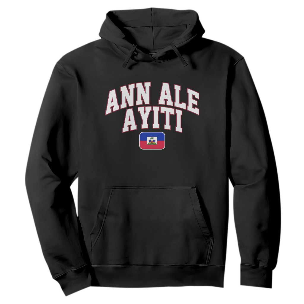 Ann Ale Ayiti Collegiate Athletic Sport Style Hoodie Let's Go Haiti Haitian Flag and Coat of Arms Pride