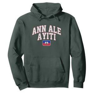 Ann Ale Ayiti Collegiate Athletic Sport Style Hoodie Let's Go Haiti Haitian Flag and Coat of Arms Pride