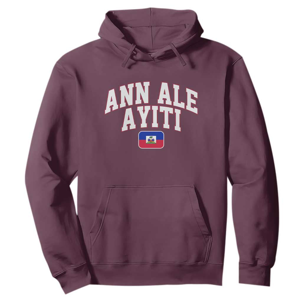Ann Ale Ayiti Collegiate Athletic Sport Style Hoodie Let's Go Haiti Haitian Flag and Coat of Arms Pride