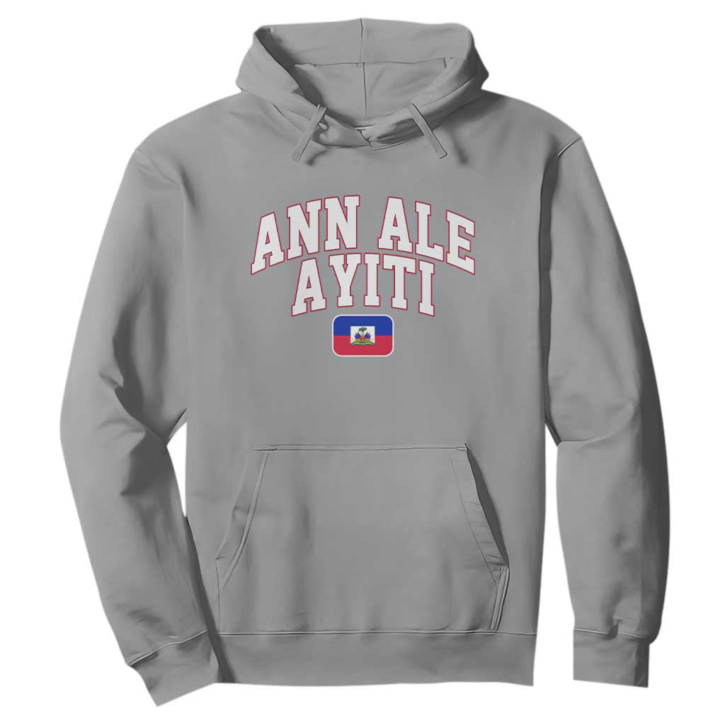 Ann Ale Ayiti Collegiate Athletic Sport Style Hoodie Let's Go Haiti Haitian Flag and Coat of Arms Pride