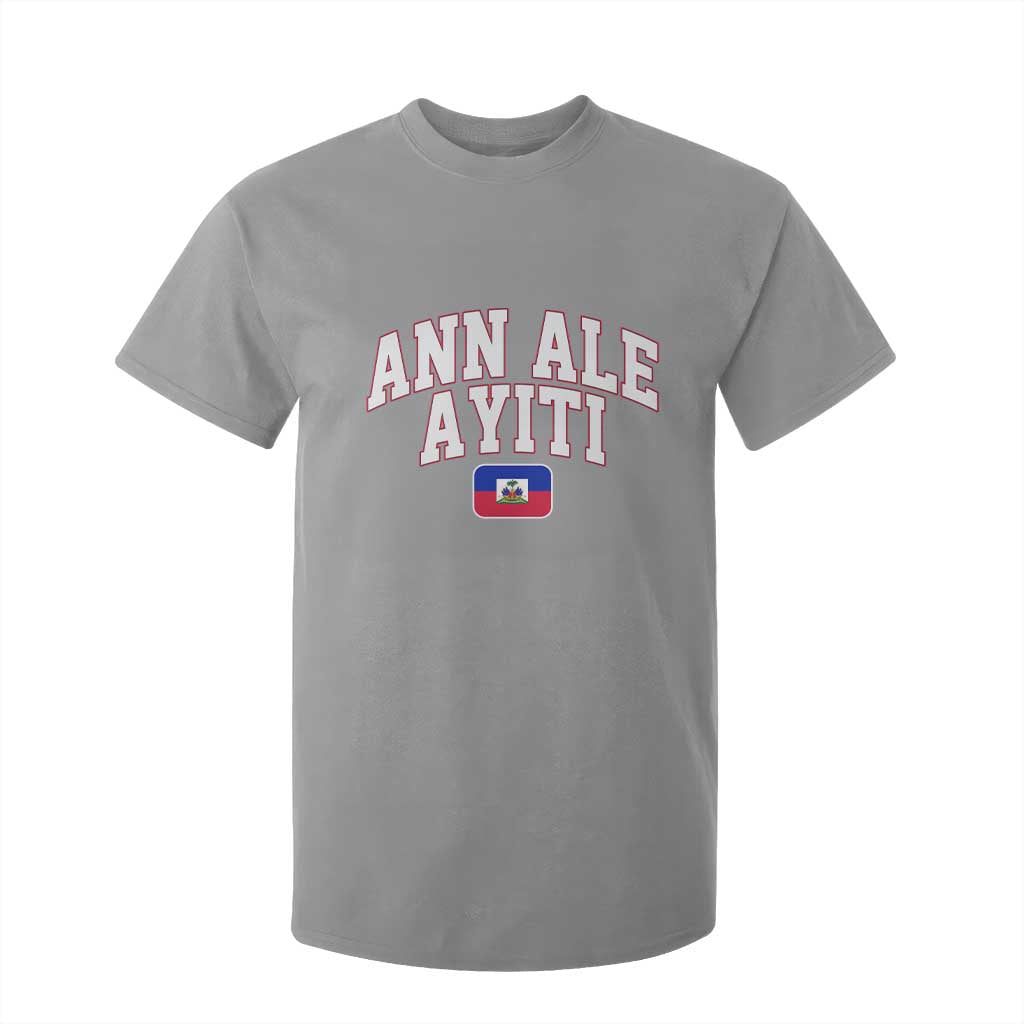 Ann Ale Ayiti Collegiate Athletic Sport Style T Shirt For Kid Let's Go Haiti Haitian Flag and Coat of Arms Pride