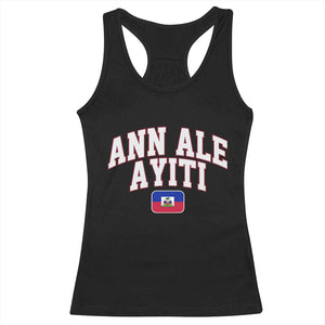Ann Ale Ayiti Collegiate Athletic Sport Style Racerback Tank Top Let's Go Haiti Haitian Flag and Coat of Arms Pride