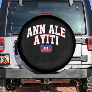 Ann Ale Ayiti Collegiate Athletic Sport Style Spare Tire Cover Let's Go Haiti Haitian Flag and Coat of Arms Pride TS02 No hole Black Print Your Wear