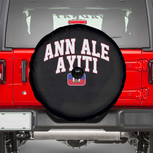 Ann Ale Ayiti Collegiate Athletic Sport Style Spare Tire Cover Let's Go Haiti Haitian Flag and Coat of Arms Pride TS02 Black Print Your Wear