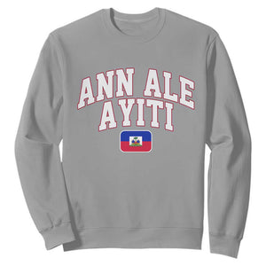 Ann Ale Ayiti Collegiate Athletic Sport Style Sweatshirt Let's Go Haiti Haitian Flag and Coat of Arms Pride