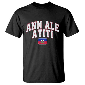 Ann Ale Ayiti Collegiate Athletic Sport Style T Shirt Let's Go Haiti Haitian Flag and Coat of Arms Pride