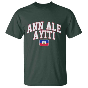 Ann Ale Ayiti Collegiate Athletic Sport Style T Shirt Let's Go Haiti Haitian Flag and Coat of Arms Pride