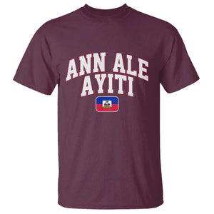 Ann Ale Ayiti Collegiate Athletic Sport Style T Shirt Let's Go Haiti Haitian Flag and Coat of Arms Pride