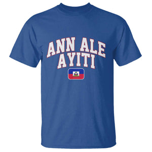 Ann Ale Ayiti Collegiate Athletic Sport Style T Shirt Let's Go Haiti Haitian Flag and Coat of Arms Pride
