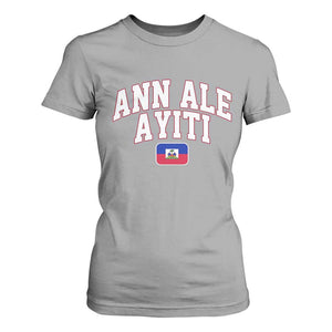 Ann Ale Ayiti Collegiate Athletic Sport Style T Shirt For Women Let's Go Haiti Haitian Flag and Coat of Arms Pride