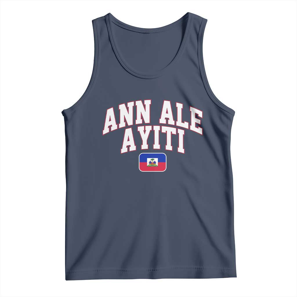 Ann Ale Ayiti Collegiate Athletic Sport Style Tank Top Let's Go Haiti Haitian Flag and Coat of Arms Pride