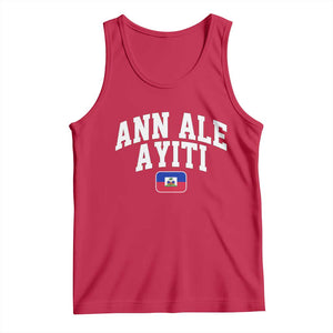 Ann Ale Ayiti Collegiate Athletic Sport Style Tank Top Let's Go Haiti Haitian Flag and Coat of Arms Pride