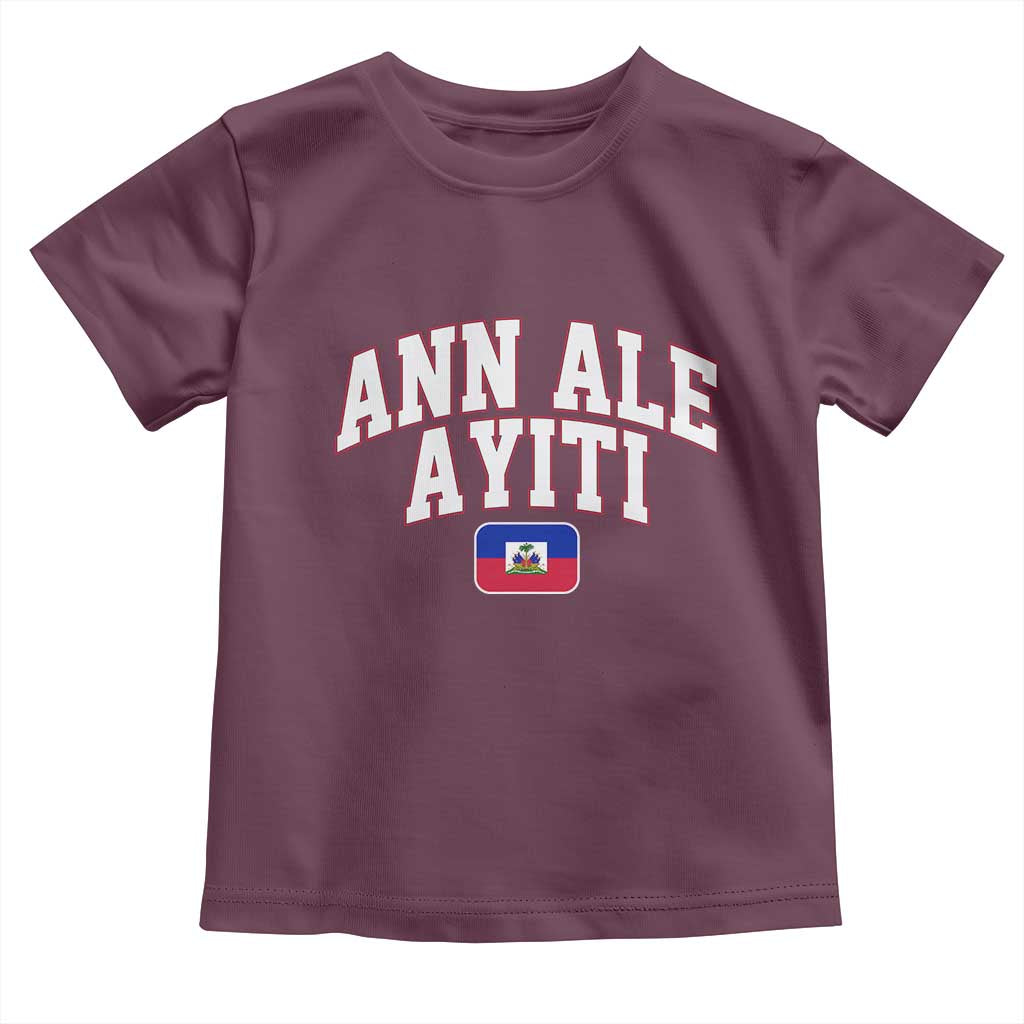 Ann Ale Ayiti Collegiate Athletic Sport Style Toddler T Shirt Let's Go Haiti Haitian Flag and Coat of Arms Pride