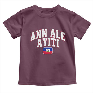 Ann Ale Ayiti Collegiate Athletic Sport Style Toddler T Shirt Let's Go Haiti Haitian Flag and Coat of Arms Pride
