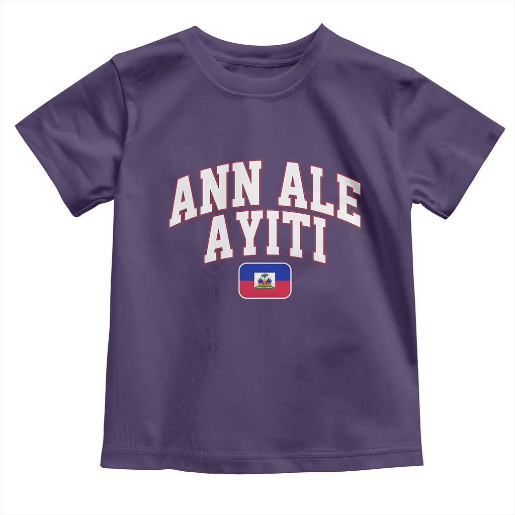 Ann Ale Ayiti Collegiate Athletic Sport Style Toddler T Shirt Let's Go Haiti Haitian Flag and Coat of Arms Pride