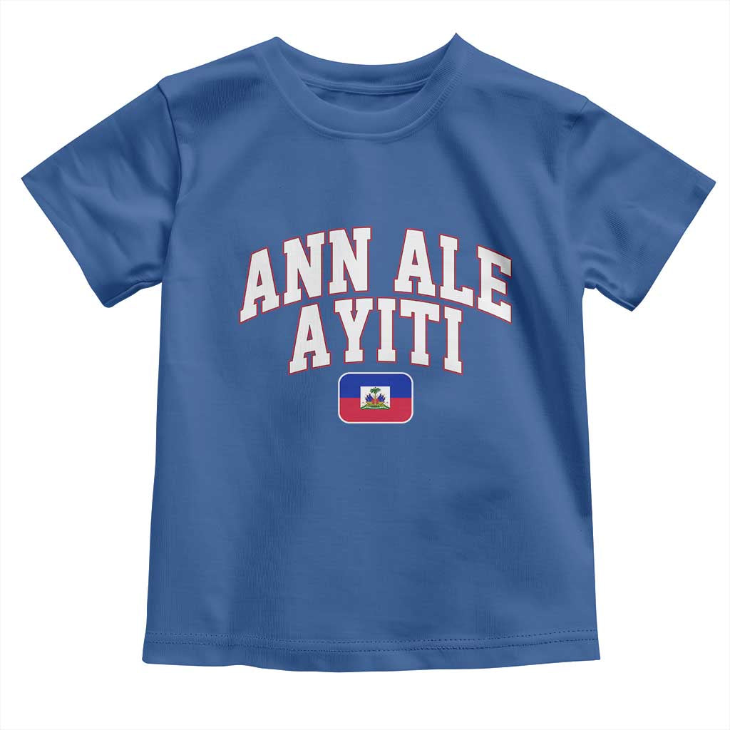 Ann Ale Ayiti Collegiate Athletic Sport Style Toddler T Shirt Let's Go Haiti Haitian Flag and Coat of Arms Pride