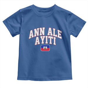 Ann Ale Ayiti Collegiate Athletic Sport Style Toddler T Shirt Let's Go Haiti Haitian Flag and Coat of Arms Pride