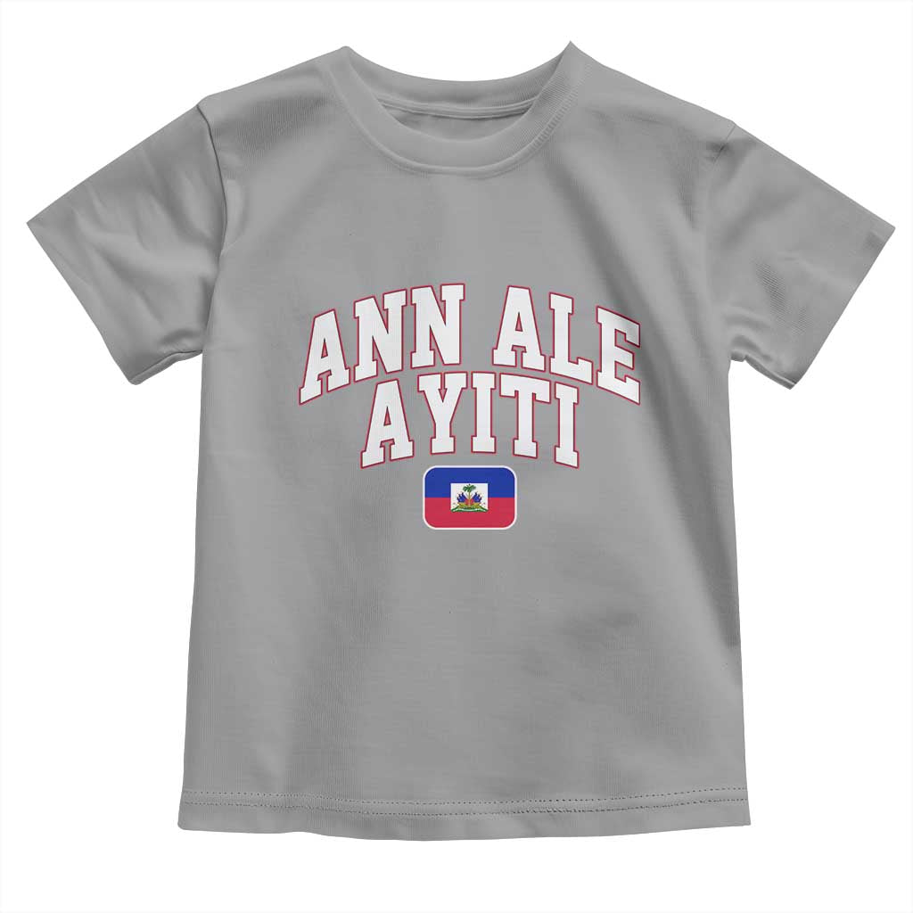 Ann Ale Ayiti Collegiate Athletic Sport Style Toddler T Shirt Let's Go Haiti Haitian Flag and Coat of Arms Pride