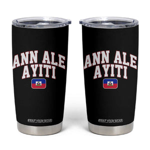 Ann Ale Ayiti Collegiate Athletic Sport Style Tumbler Cup Let's Go Haiti Haitian Flag and Coat of Arms Pride TS02 Black Print Your Wear