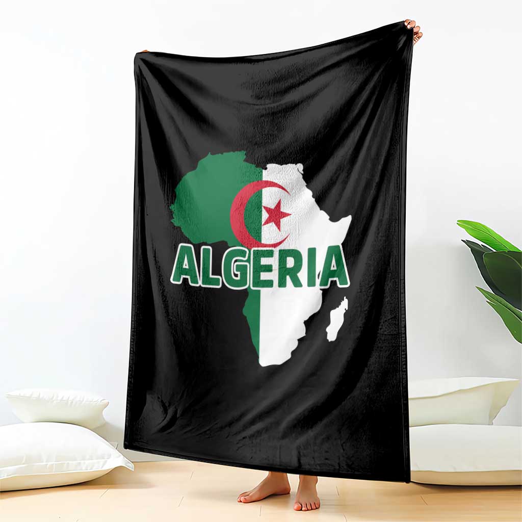 Algeria Algerian Pride Map of Africa Heritage Graphic Throw Blanket Patriotic North African Roots National Flag TS02 Print Your Wear