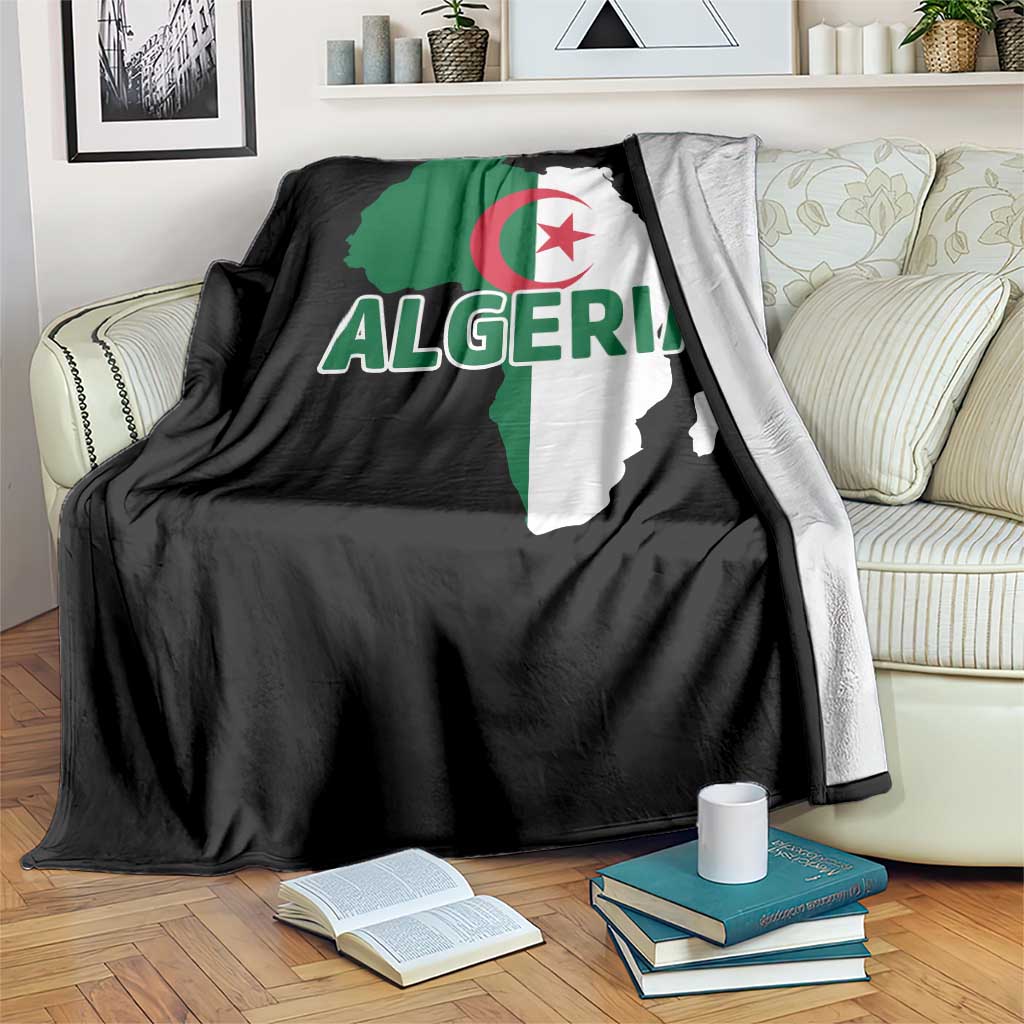 Algeria Algerian Pride Map of Africa Heritage Graphic Throw Blanket Patriotic North African Roots National Flag TS02 Print Your Wear