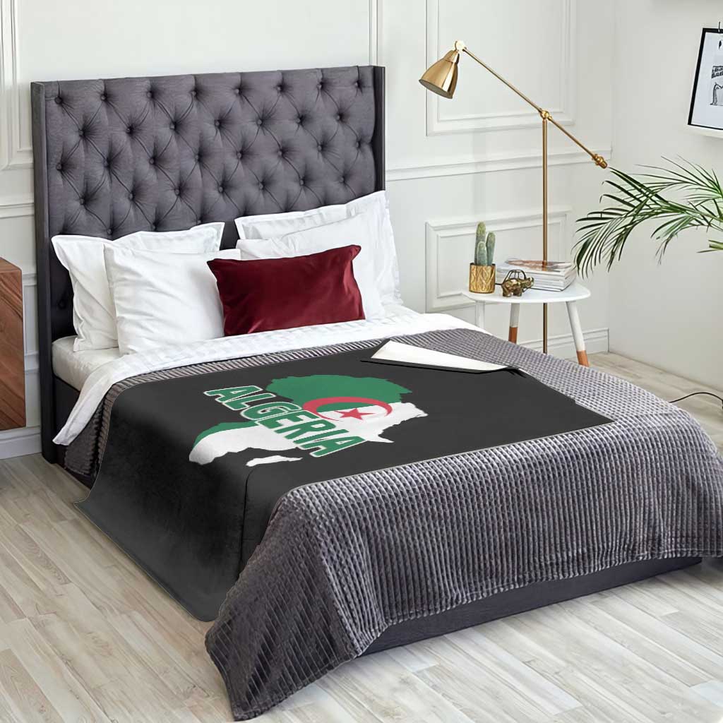 Algeria Algerian Pride Map of Africa Heritage Graphic Throw Blanket Patriotic North African Roots National Flag TS02 Print Your Wear