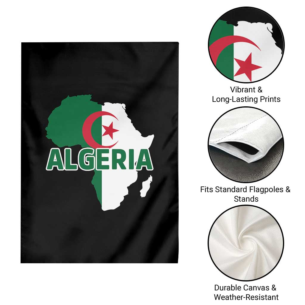 Algeria Algerian Pride Map of Africa Heritage Graphic Garden Flag Patriotic North African Roots National Flag TS02 Print Your Wear