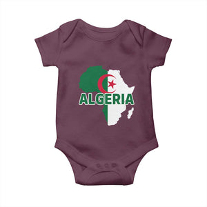 Algeria Algerian Pride Map of Africa Heritage Graphic Baby Onesie Patriotic North African Roots National Flag