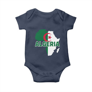Algeria Algerian Pride Map of Africa Heritage Graphic Baby Onesie Patriotic North African Roots National Flag