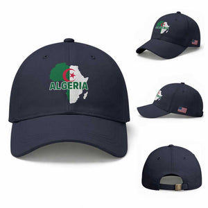 Algeria Algerian Pride Map of Africa Heritage Graphic Baseball Cap Patriotic North African Roots National Flag