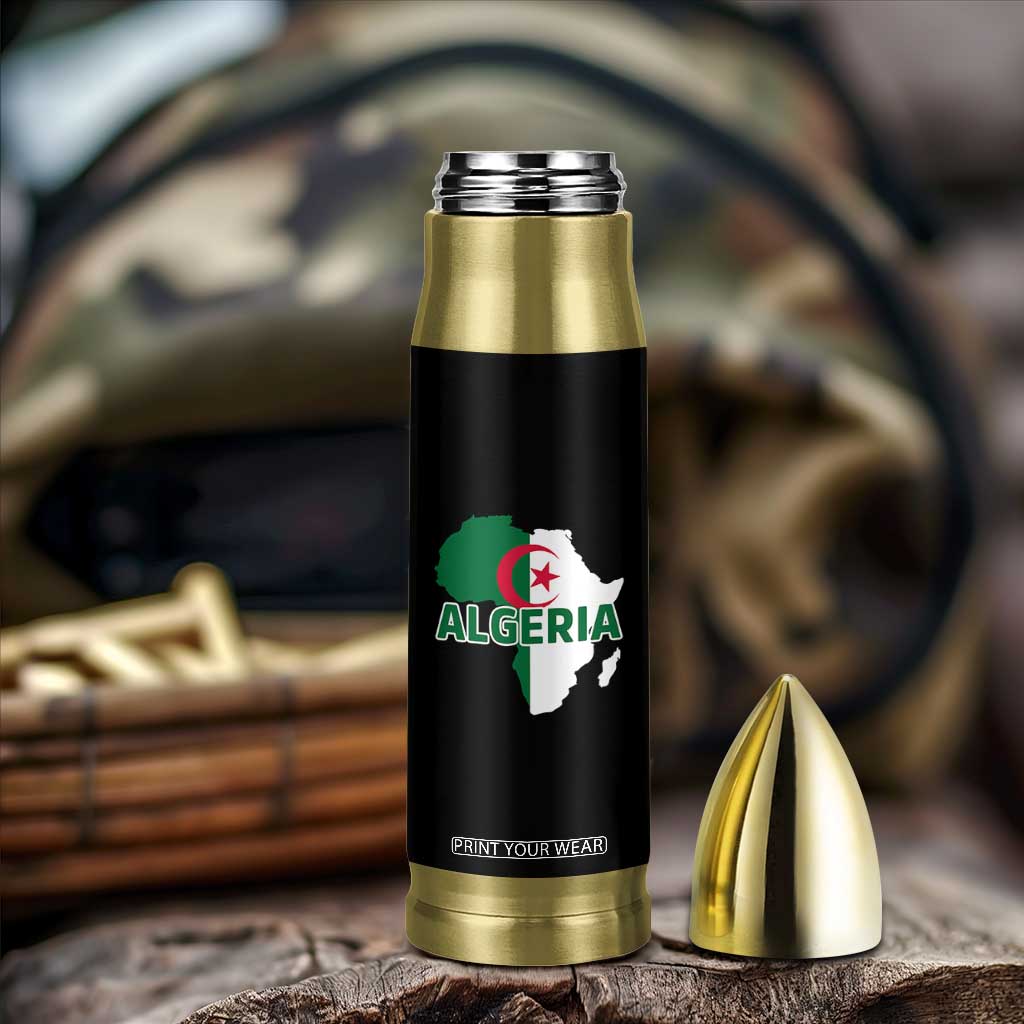 Algeria Algerian Pride Map of Africa Heritage Graphic Bullet Tumbler Patriotic North African Roots National Flag TS02 Print Your Wear