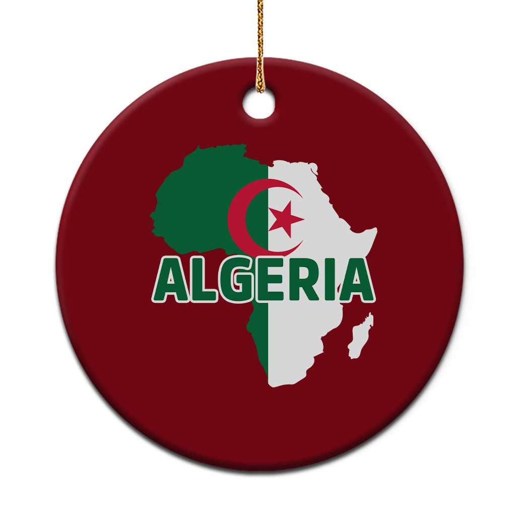 Algeria Algerian Pride Map of Africa Heritage Graphic Ceramic Ornament Patriotic North African Roots National Flag TS02 1pc Red Print Your Wear