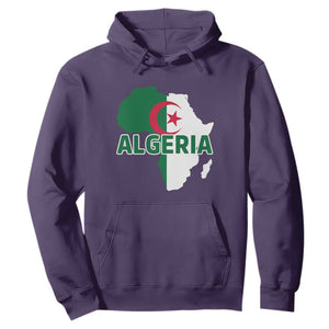 Algeria Algerian Pride Map of Africa Heritage Graphic Hoodie Patriotic North African Roots National Flag