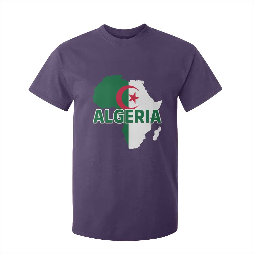 Algeria Algerian Pride Map of Africa Heritage Graphic T Shirt For Kid Patriotic North African Roots National Flag