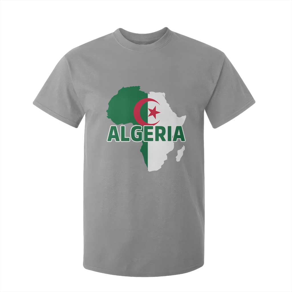 Algeria Algerian Pride Map of Africa Heritage Graphic T Shirt For Kid Patriotic North African Roots National Flag