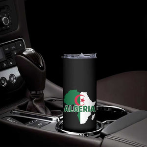 Algeria Algerian Pride Map of Africa Heritage Graphic Skinny Tumbler Patriotic North African Roots National Flag TS02 Print Your Wear