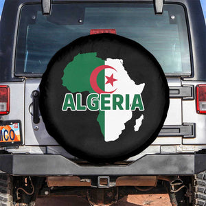 Algeria Algerian Pride Map of Africa Heritage Graphic Spare Tire Cover Patriotic North African Roots National Flag TS02 No hole Black Print Your Wear