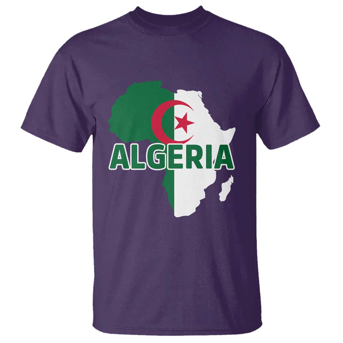 Algeria Algerian Pride Map of Africa Heritage Graphic T Shirt Patriotic North African Roots National Flag