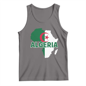 Algeria Algerian Pride Map of Africa Heritage Graphic Tank Top Patriotic North African Roots National Flag