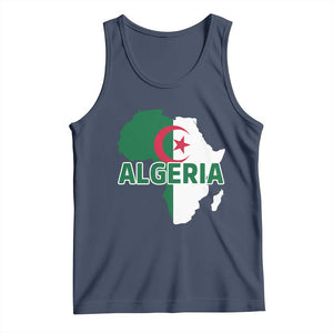 Algeria Algerian Pride Map of Africa Heritage Graphic Tank Top Patriotic North African Roots National Flag