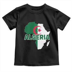 Algeria Algerian Pride Map of Africa Heritage Graphic Toddler T Shirt Patriotic North African Roots National Flag