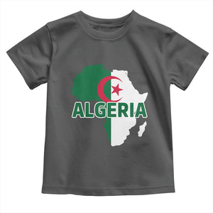 Algeria Algerian Pride Map of Africa Heritage Graphic Toddler T Shirt Patriotic North African Roots National Flag