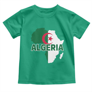Algeria Algerian Pride Map of Africa Heritage Graphic Toddler T Shirt Patriotic North African Roots National Flag