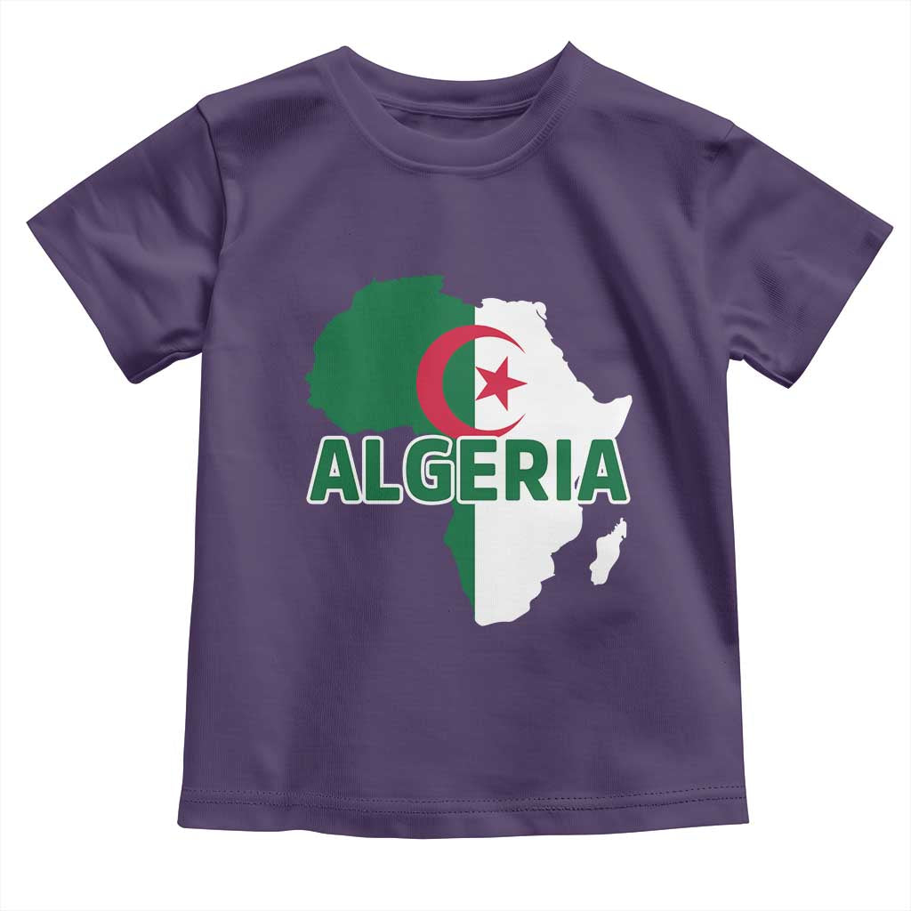 Algeria Algerian Pride Map of Africa Heritage Graphic Toddler T Shirt Patriotic North African Roots National Flag