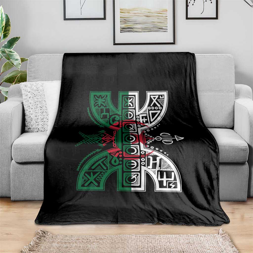 Algeria Amazigh Berber Yaz Symbol Algerian Flag Heritage Graphic Throw Blanket Traditional North African Tribal Culture Art TS02 Print Your Wear