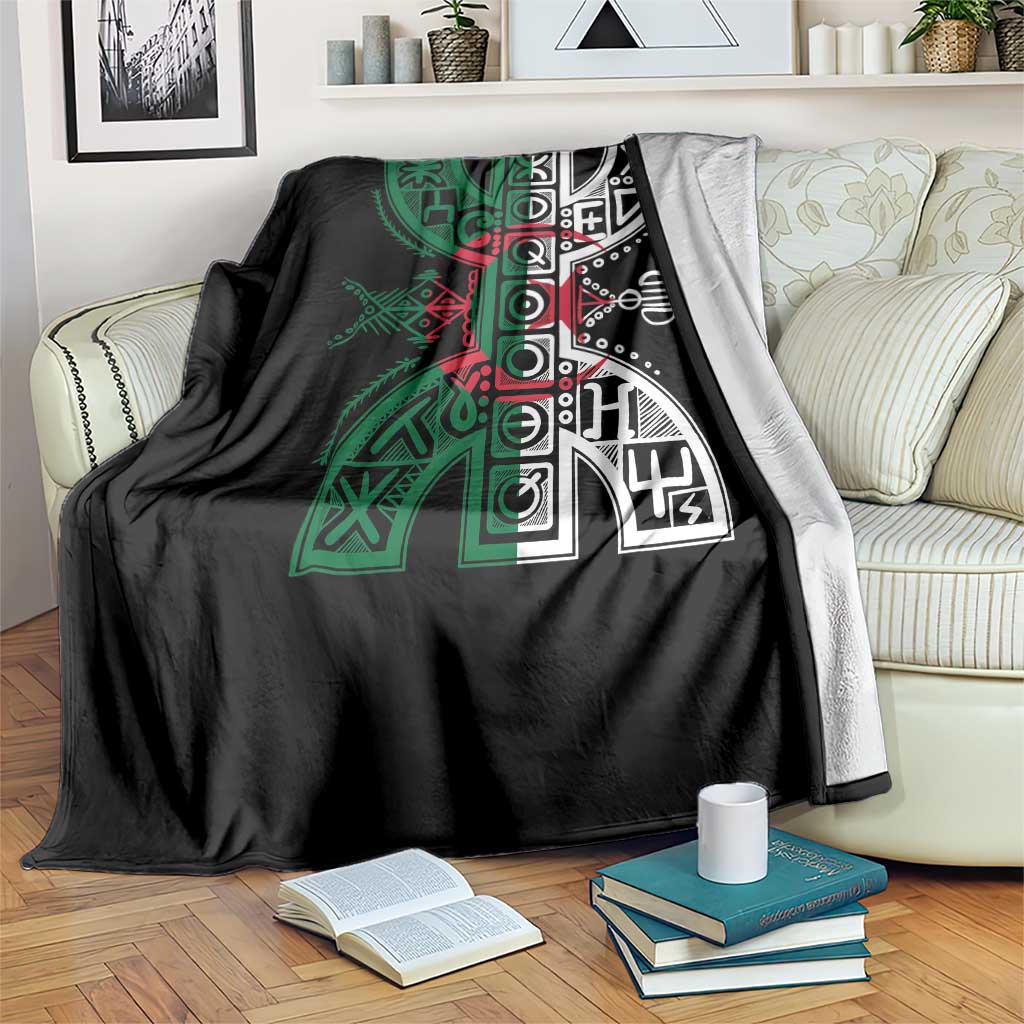 Algeria Amazigh Berber Yaz Symbol Algerian Flag Heritage Graphic Throw Blanket Traditional North African Tribal Culture Art TS02 Print Your Wear